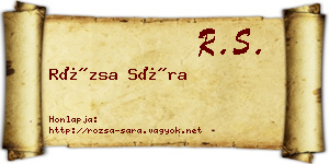 Rózsa Sára névjegykártya
