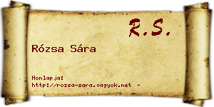 Rózsa Sára névjegykártya